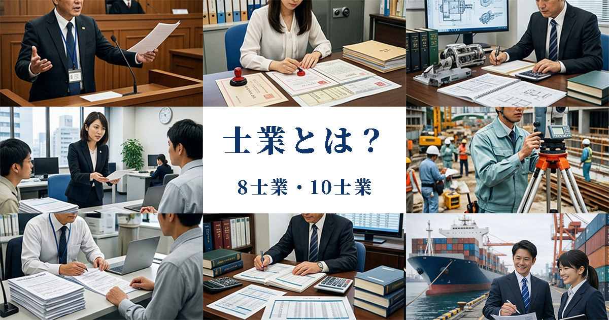士業とは？8士業・10士業の違いと仕事内容・開業費用まで徹底解説